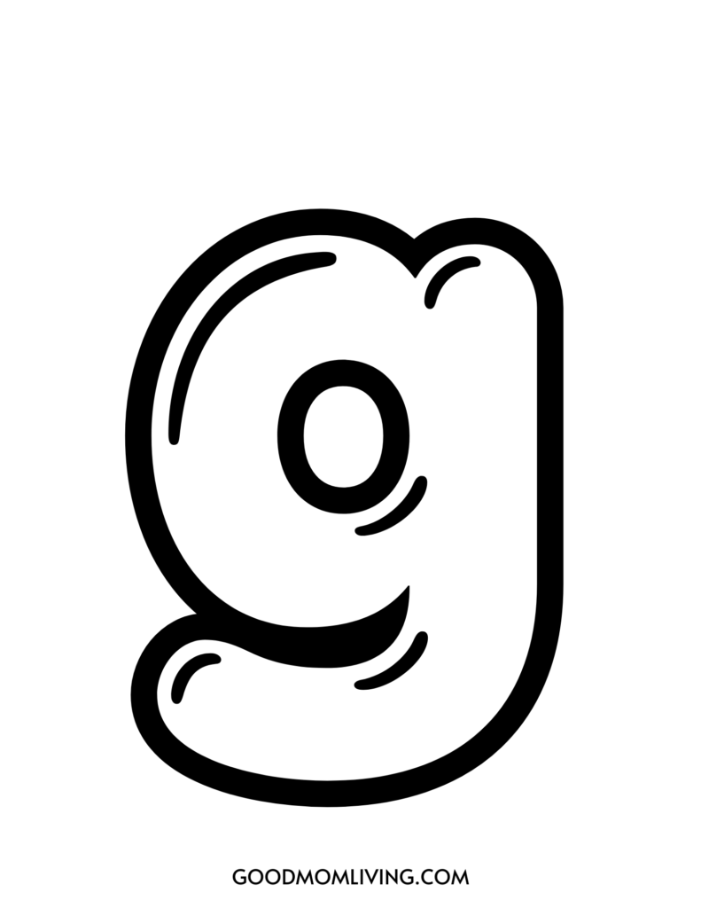 lowercase g bubble letter