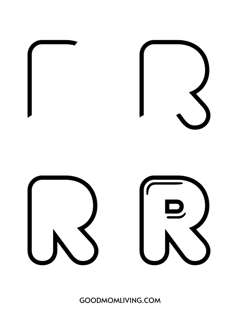 how to draw a bubble letter r