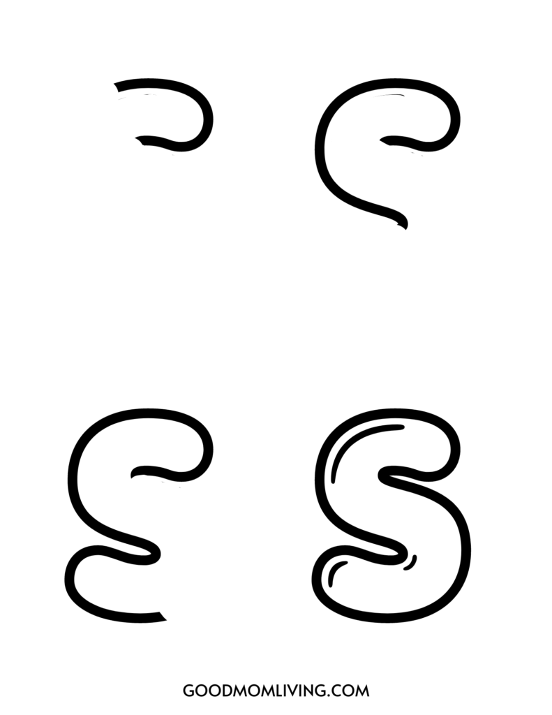 how to draw bubble letter s