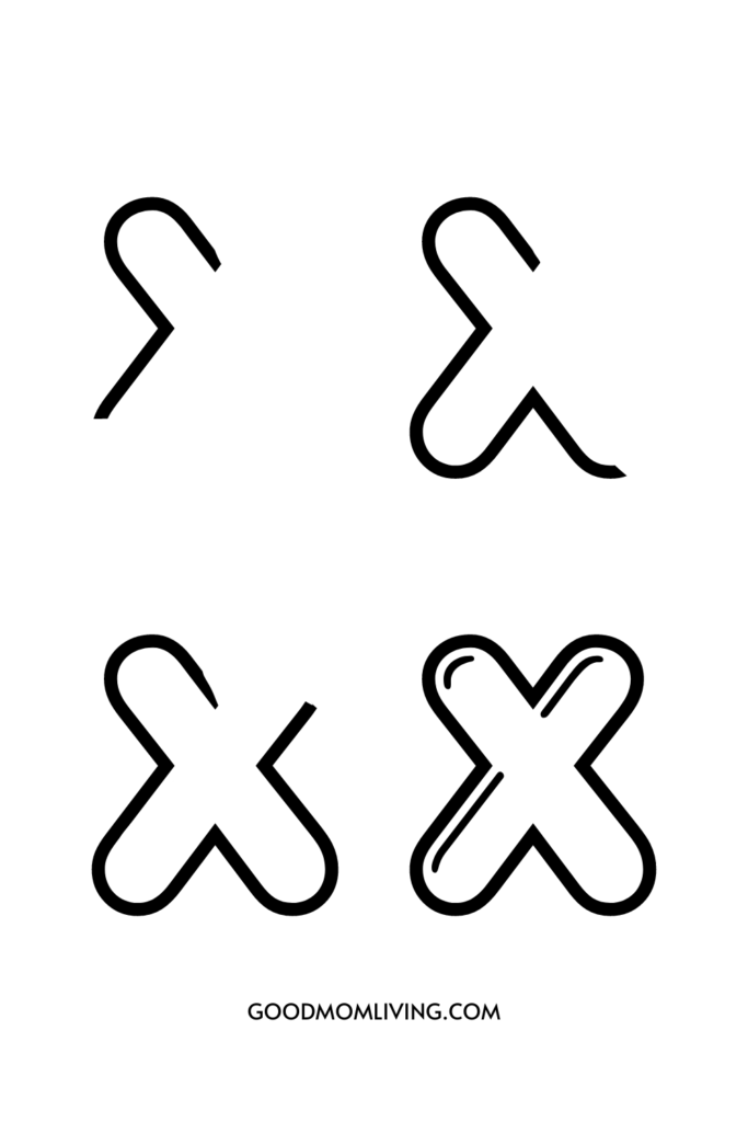 how to draw a bubble letter x