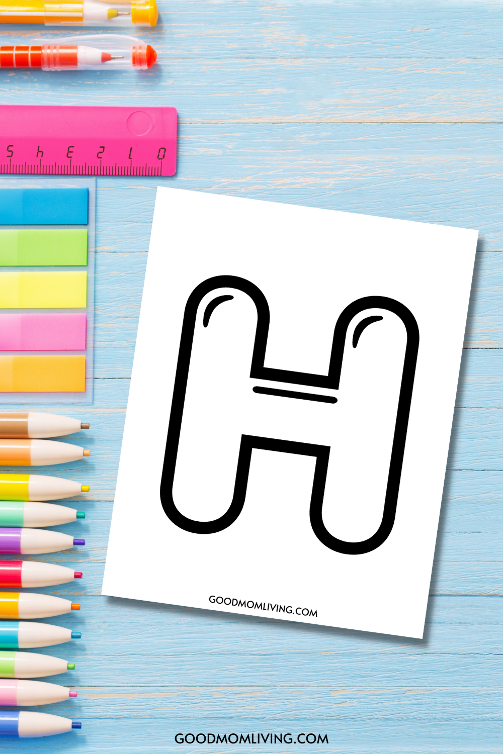 Bubble Letter H Free Printables and How to Draw! - Good Mom Living