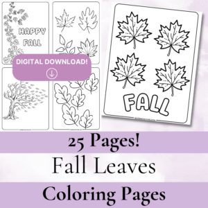 Fall leaves coloring page