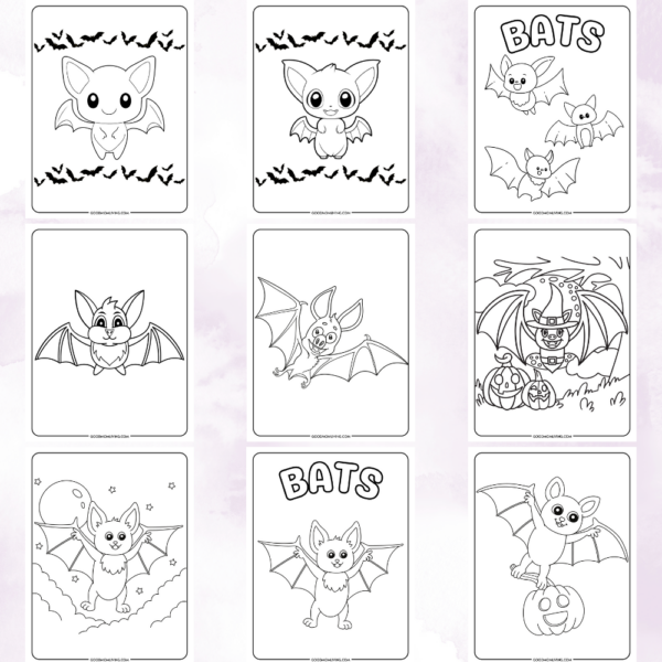 Bat coloring page