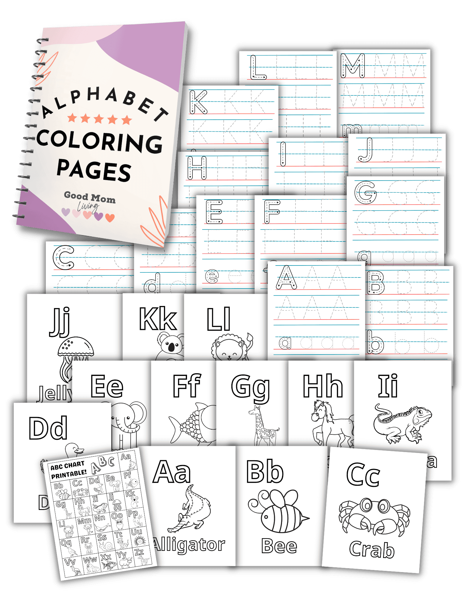 Alphabet coloring pages free printable for toddlers good mom living