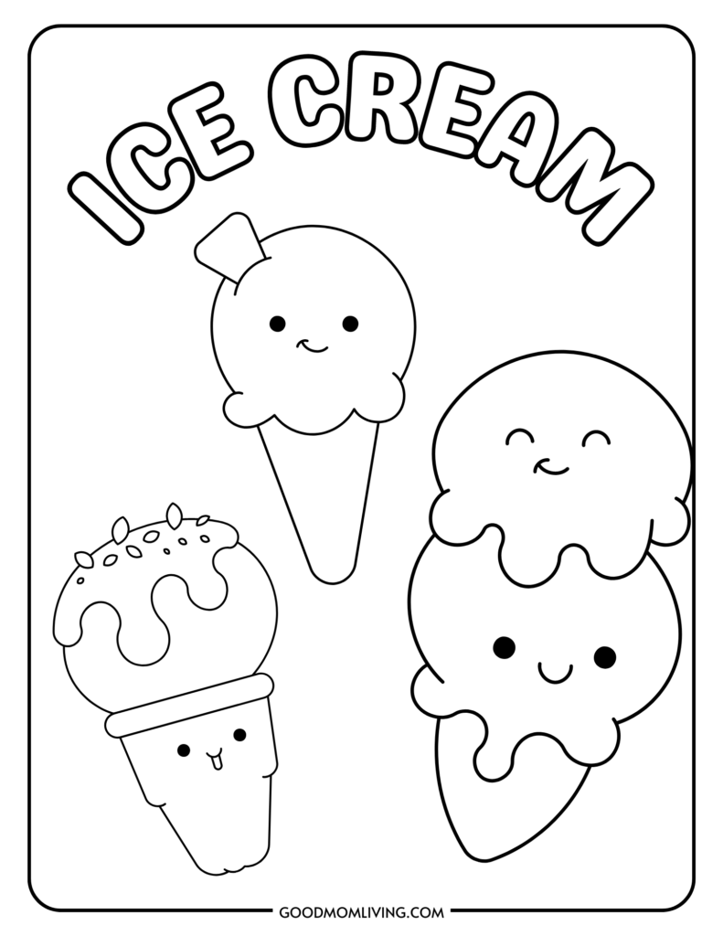 ice cream sundae coloring page