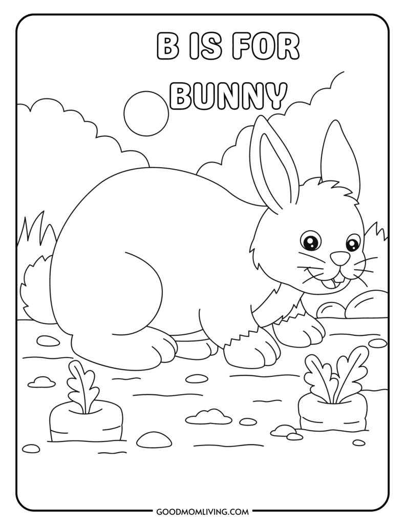 bunny easter coloring pages