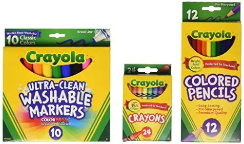 U.S. Art Supply Super Crayons Set of 36 Colors - Smooth Easy Glide Gel  Crayons - Bright, Blendable and Washable