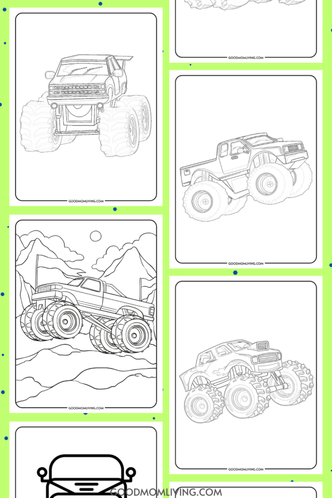 Monster Truck Coloring Pages Free  Monster truck coloring pages, Monster  coloring pages, Monster trucks