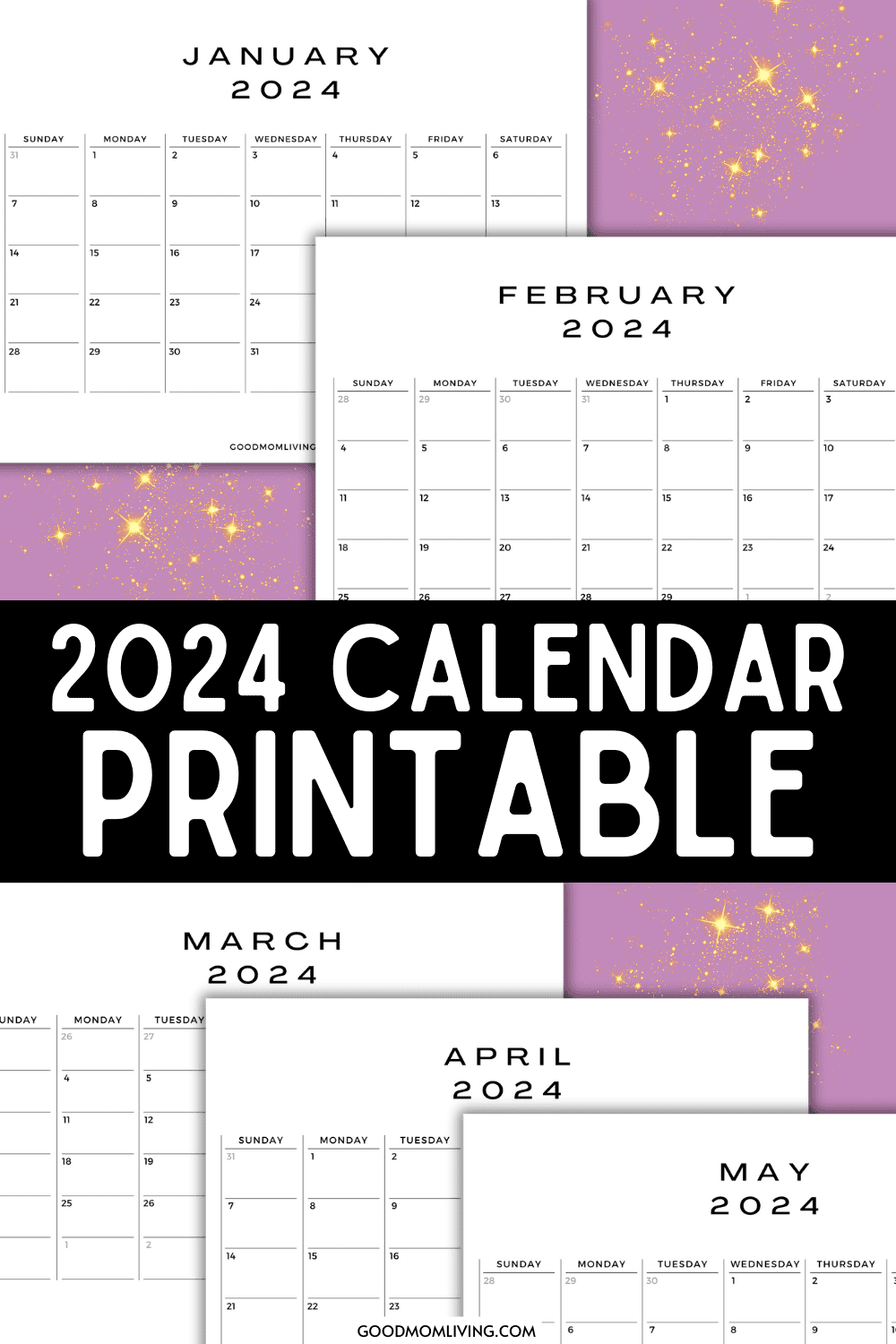 2024 Calendar Printable Monthly Templates (Free) - Good Mom Living