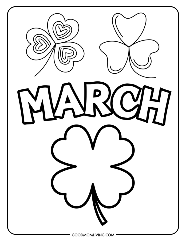 March Coloring Page, coloring pages months of the year