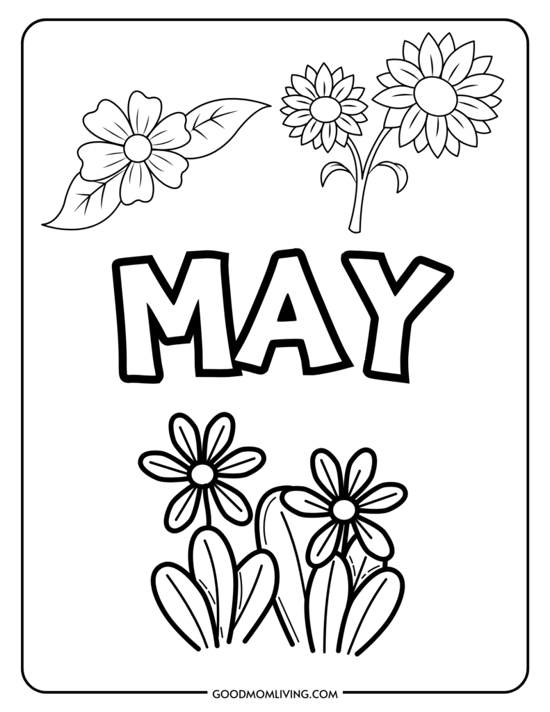 May Coloring Page, months of the year coloring pages pdf