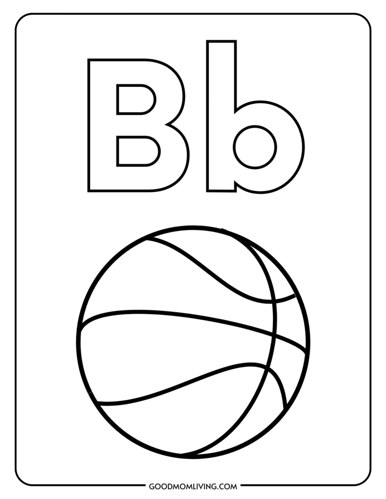 the letter b coloring pages