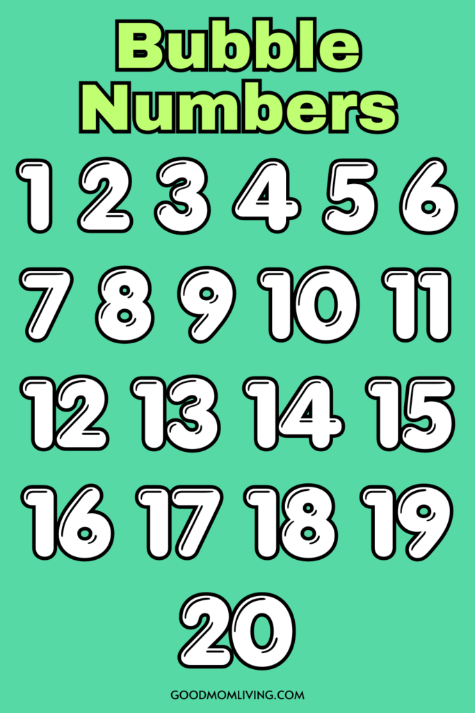 bubble letters and numbers