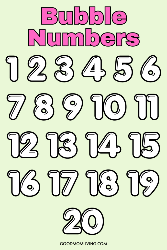 bubble letter numbers