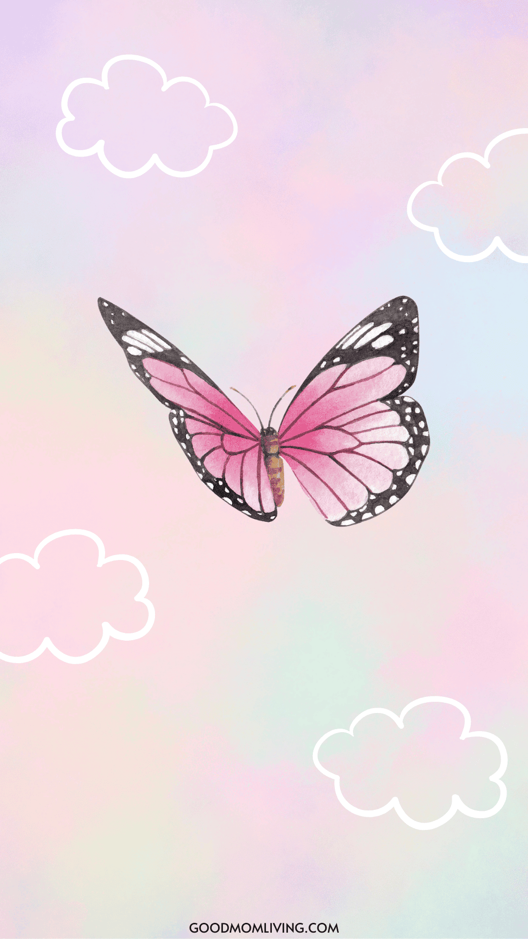 Pink Butterfly Wallpaper iPhone Free Aesthetic Images - Good Mom Living