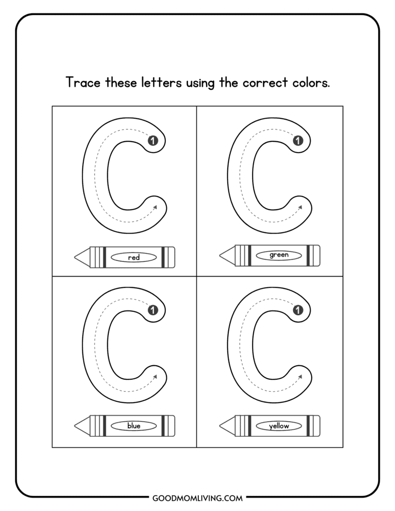 c coloring sheet