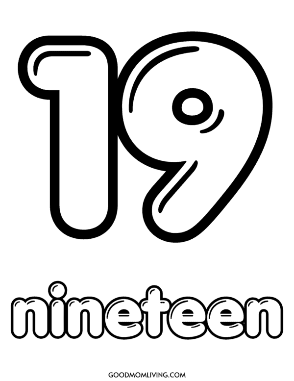 Bubble Number 19 Printable (Number 19 Bubble Free) Good Mom Living Bubble Number 19 Printable (Number 19 Bubble Free) Good Mom Living