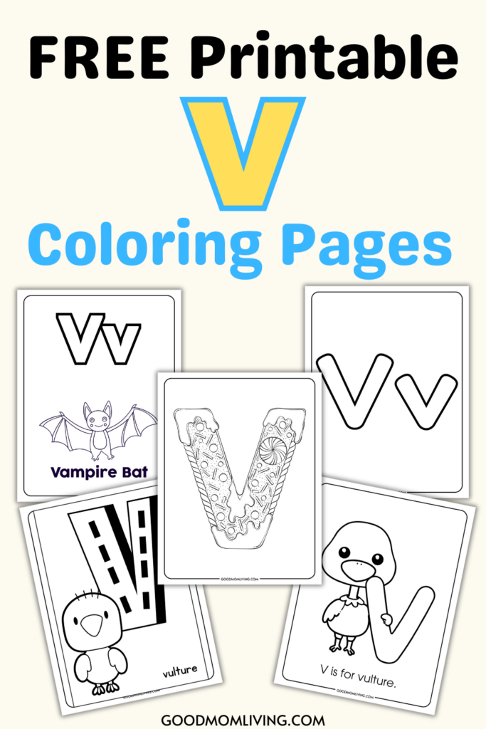 coloring page letter v