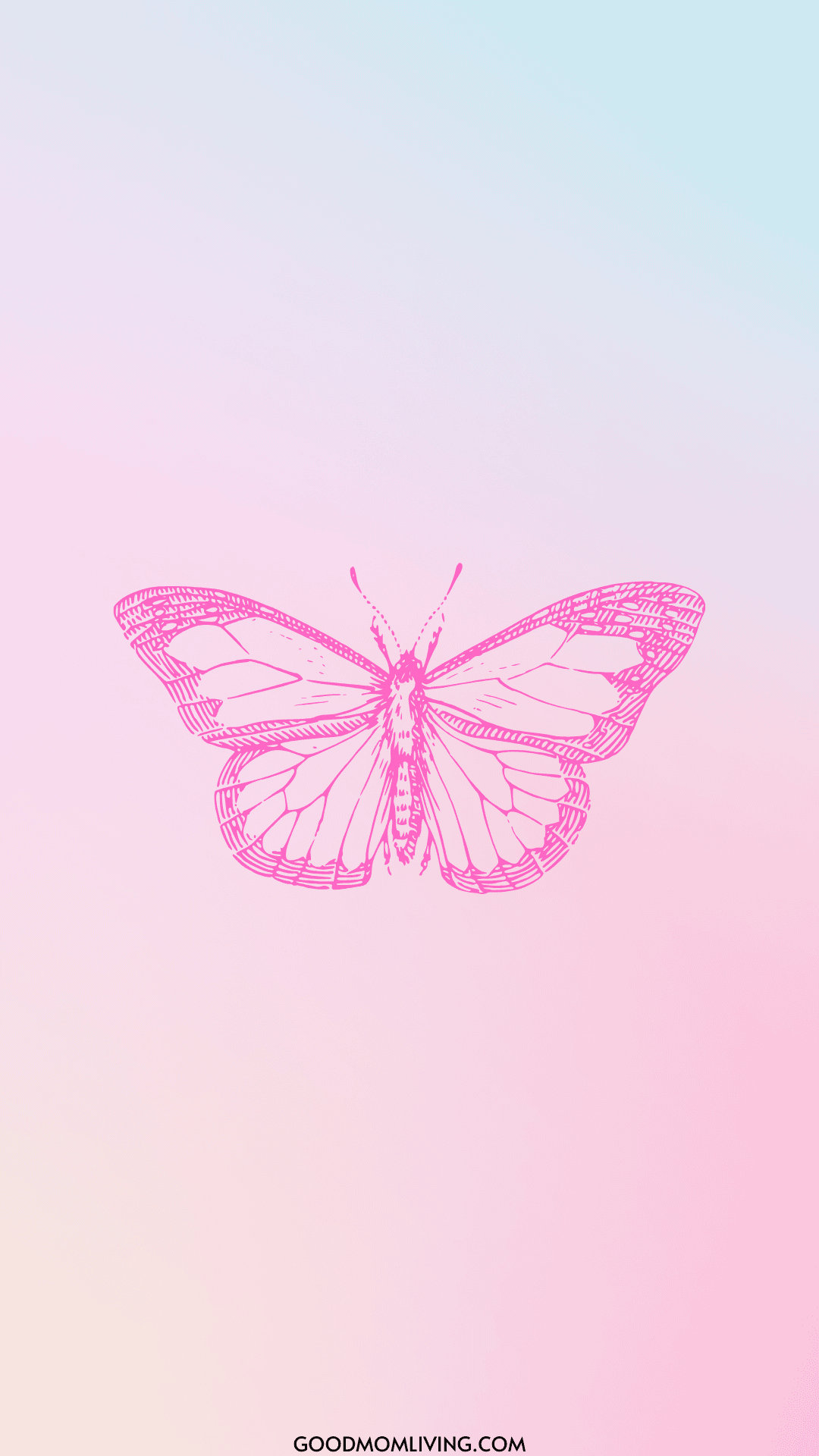 Pink Butterfly Wallpaper iPhone Free Aesthetic Images - Good Mom Living