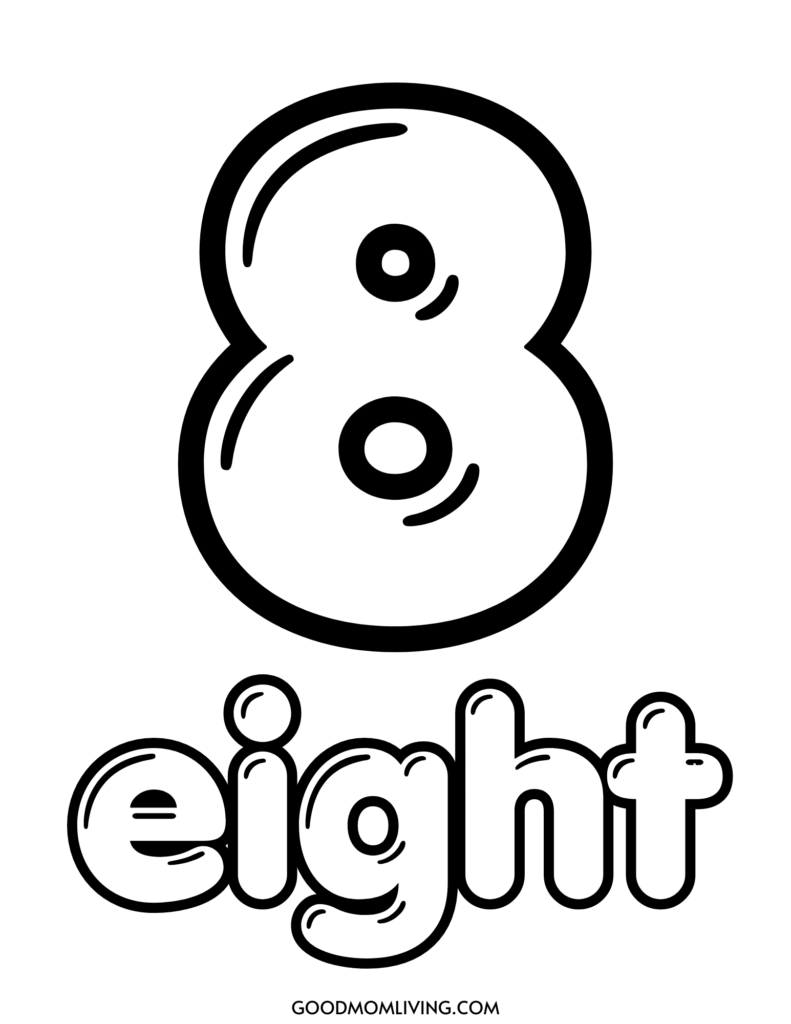 bubble number 8 printable