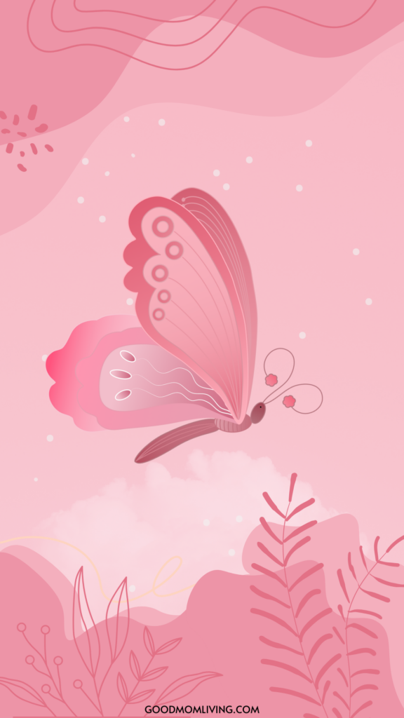 Cute Pink Butterfly Wallpaper