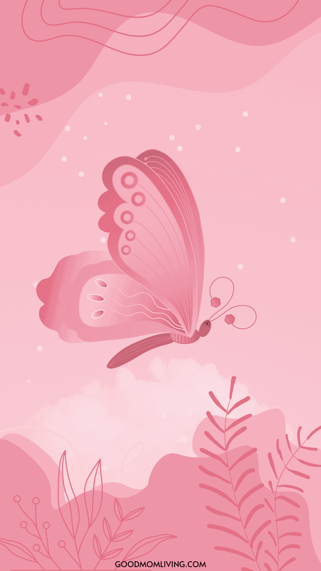 Pink Butterfly Wallpaper iPhone Free Aesthetic Images - Good Mom Living
