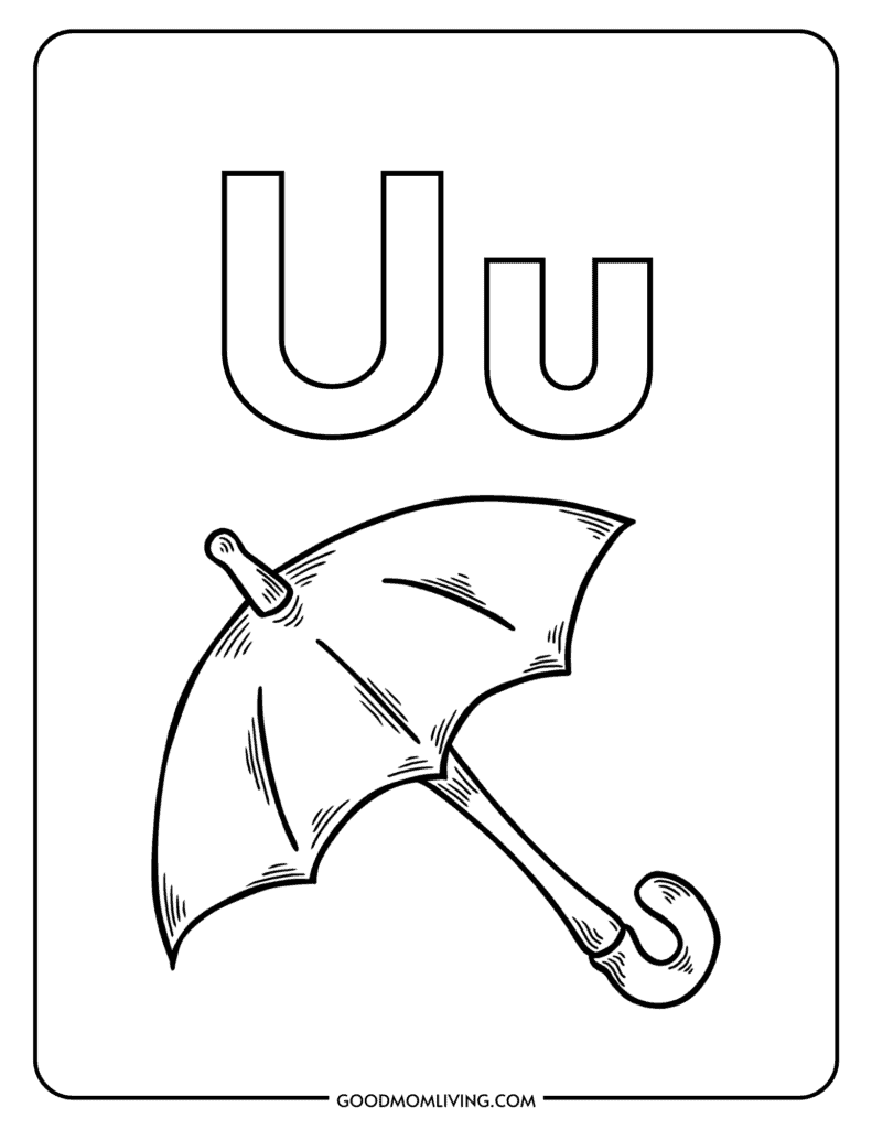 the letter u coloring pages
