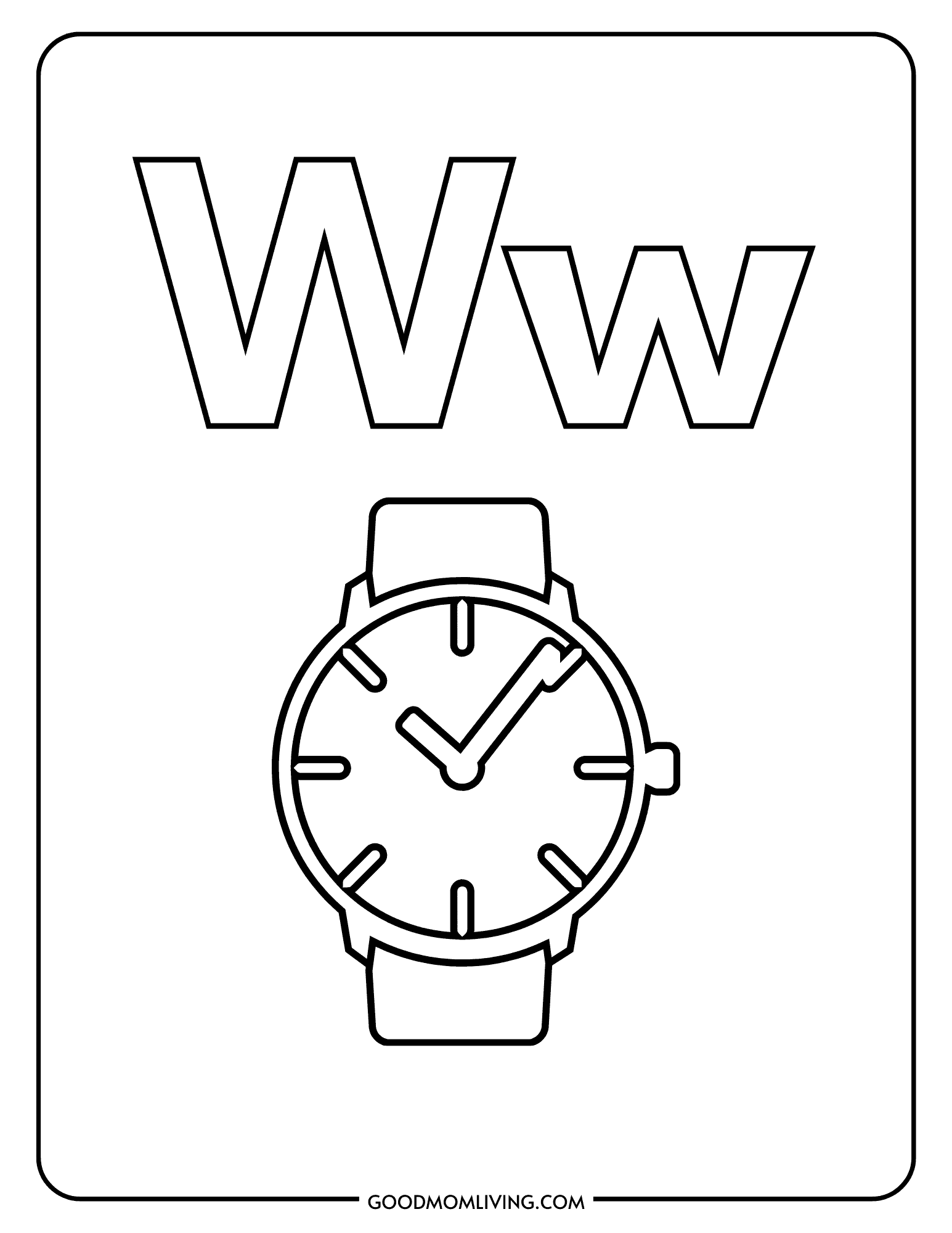 Letter W Coloring Pages: Free Alphabet Printable Page - Good Mom Living