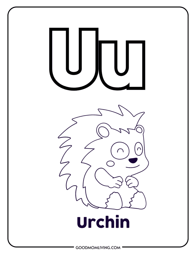 preschool alphabet letter u coloring pages