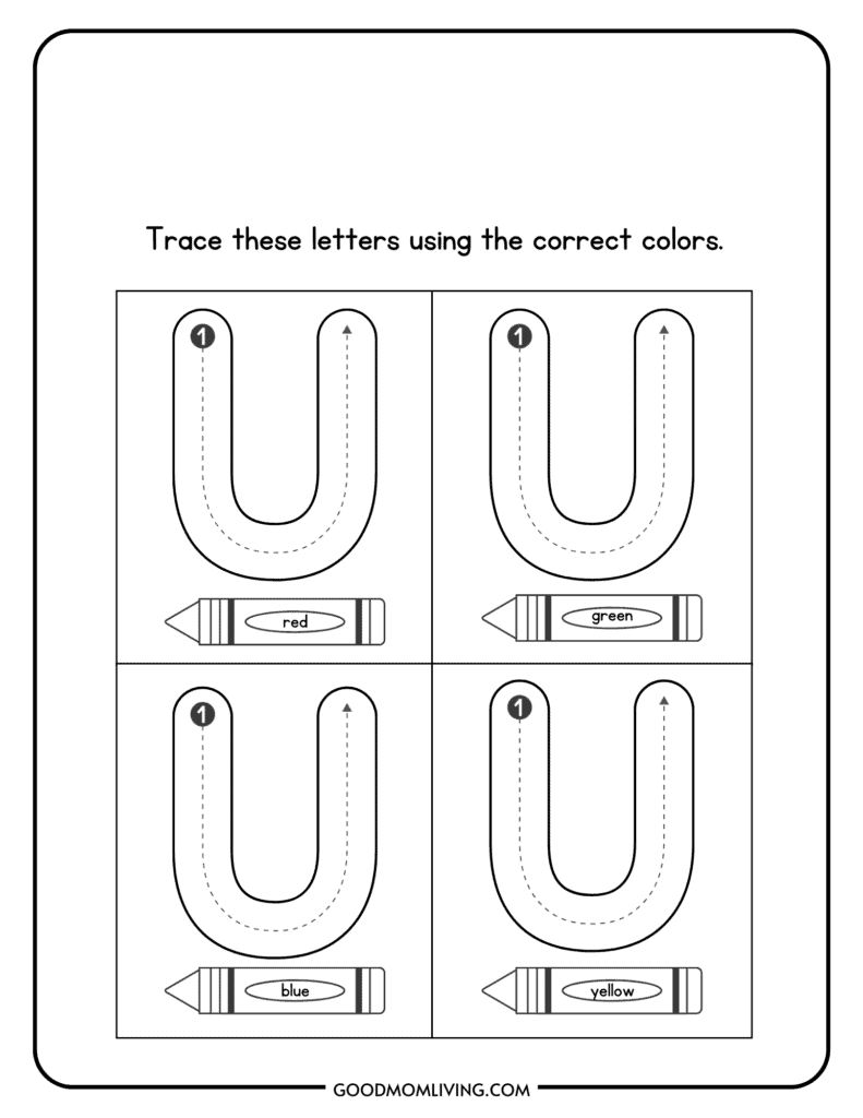 u coloring sheet