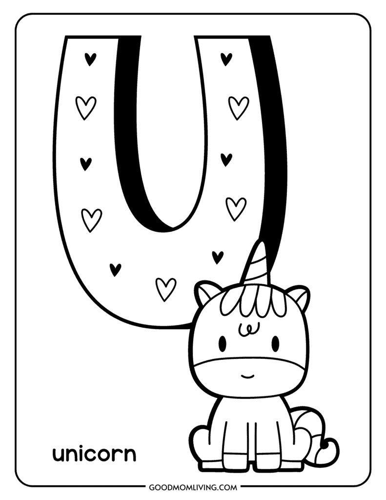 letter u coloring worksheet