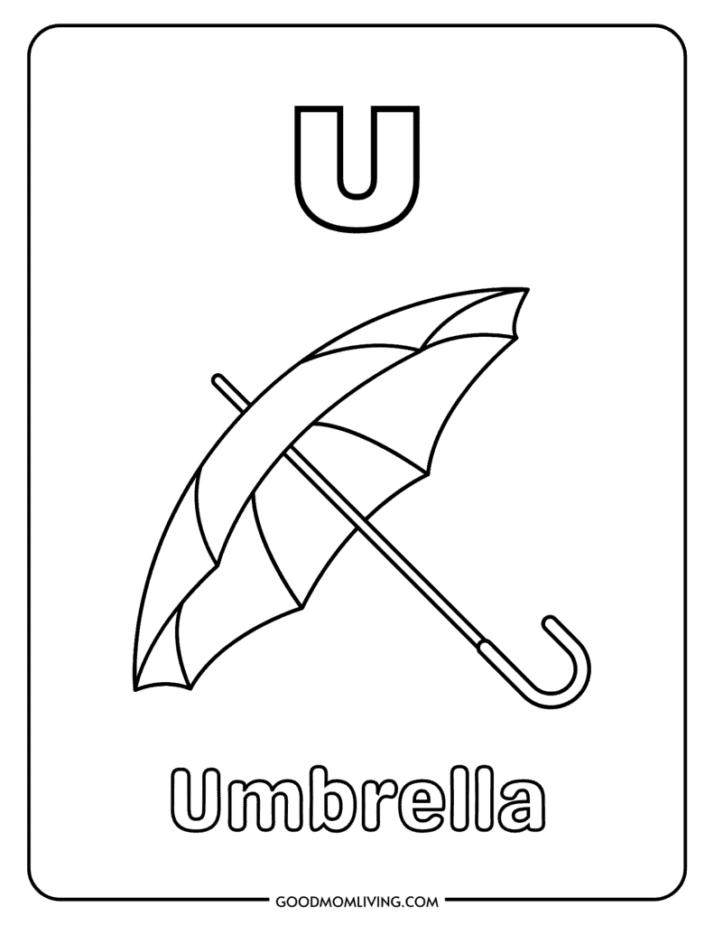 pretty letter u coloring pages