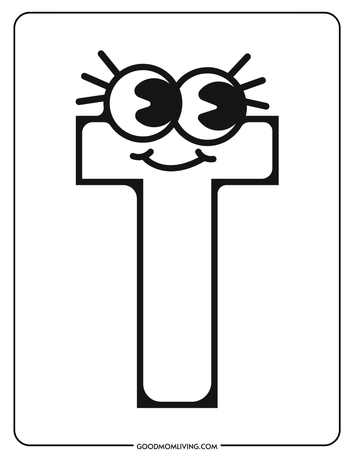 Letter T Coloring Page: Free Alphabet Printable - Good Mom Living