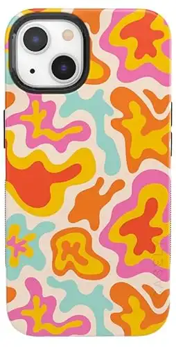 Casely iPhone 13 Case | Compatible with MagSafe | Tropical Color Splash | Abstract Retro Girly Case