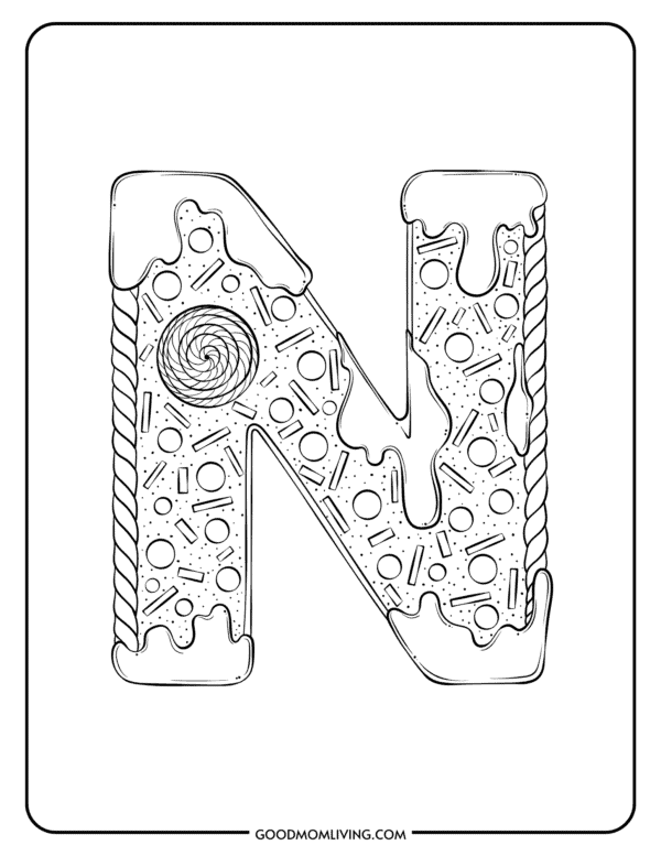 Letter N Coloring Page: Free Alphabet Printable Pages - Good Mom Living