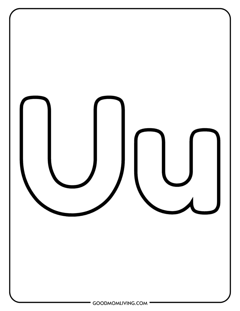 printable letter u coloring pages for adults