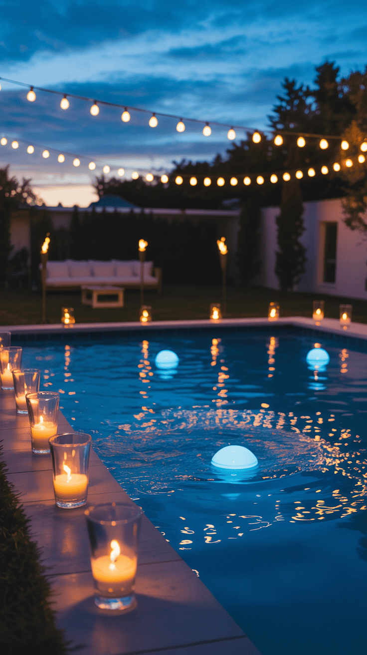 Adult Pool Party Evening Ambiance