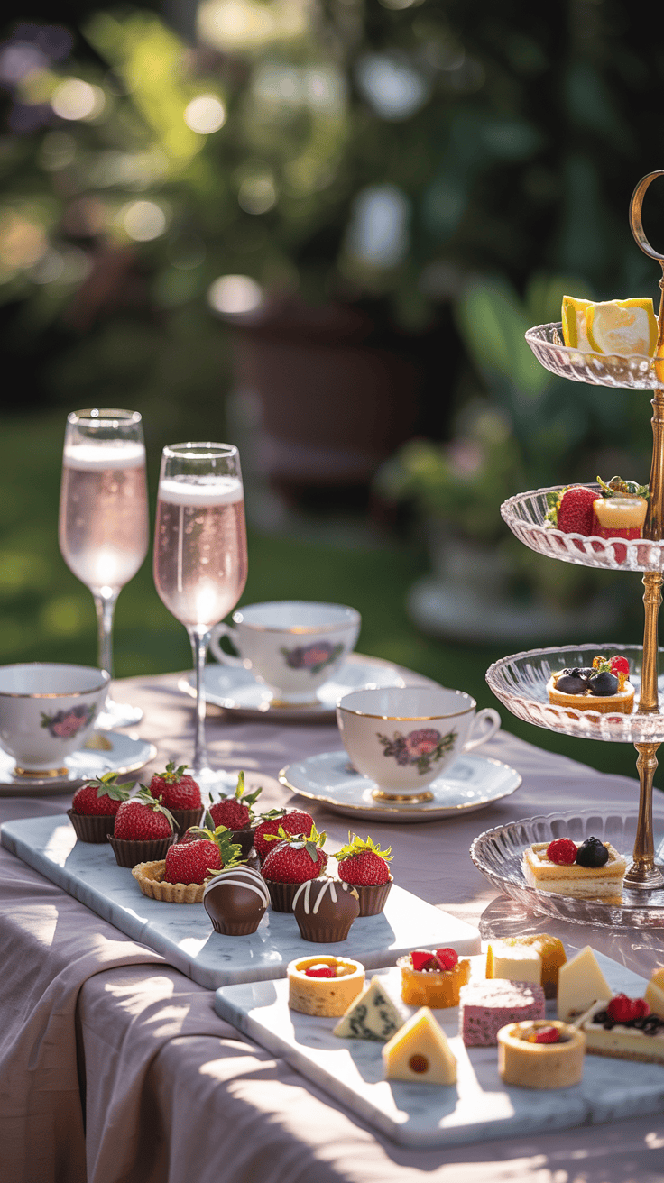 Adult Tea Party Champagne and Treats