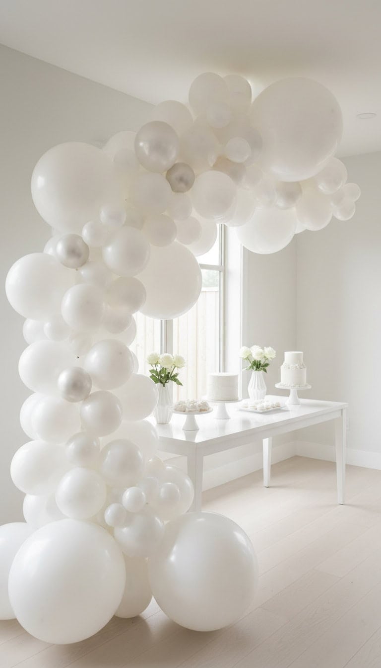 All White Balloon Garland