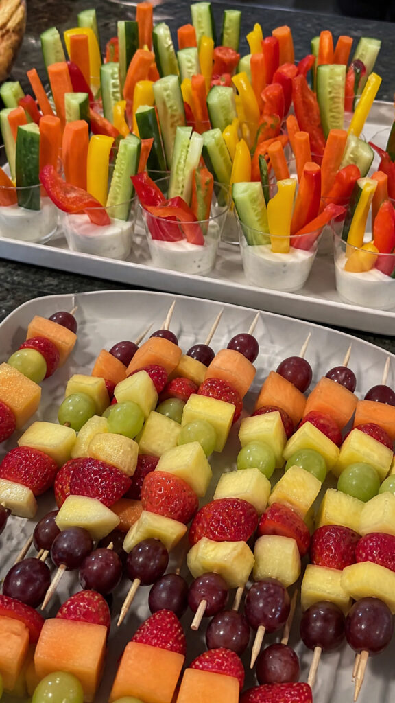 Veggie Cups and Fruit Kabobs for the Win