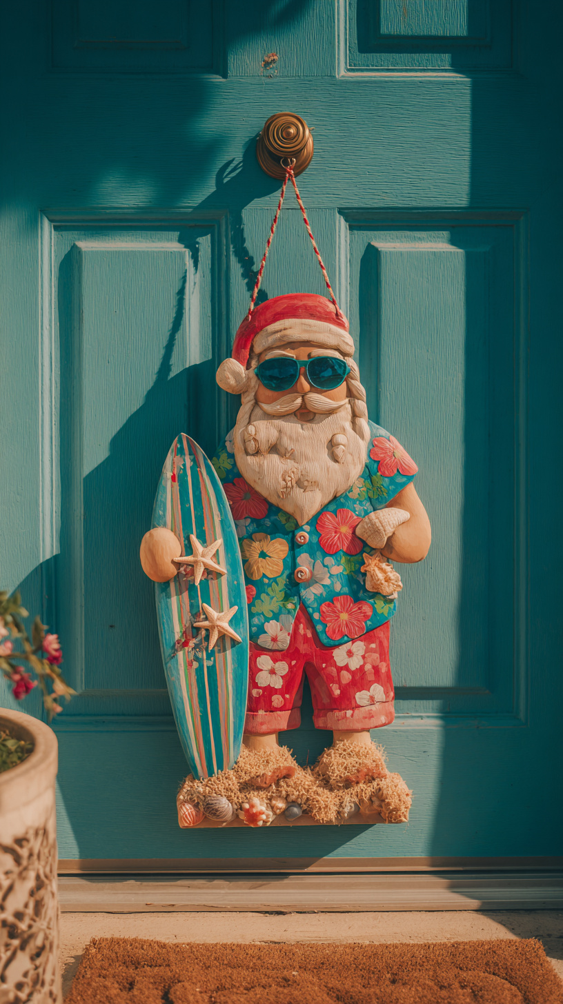 Beachy Santa Door Hanger - Image 2