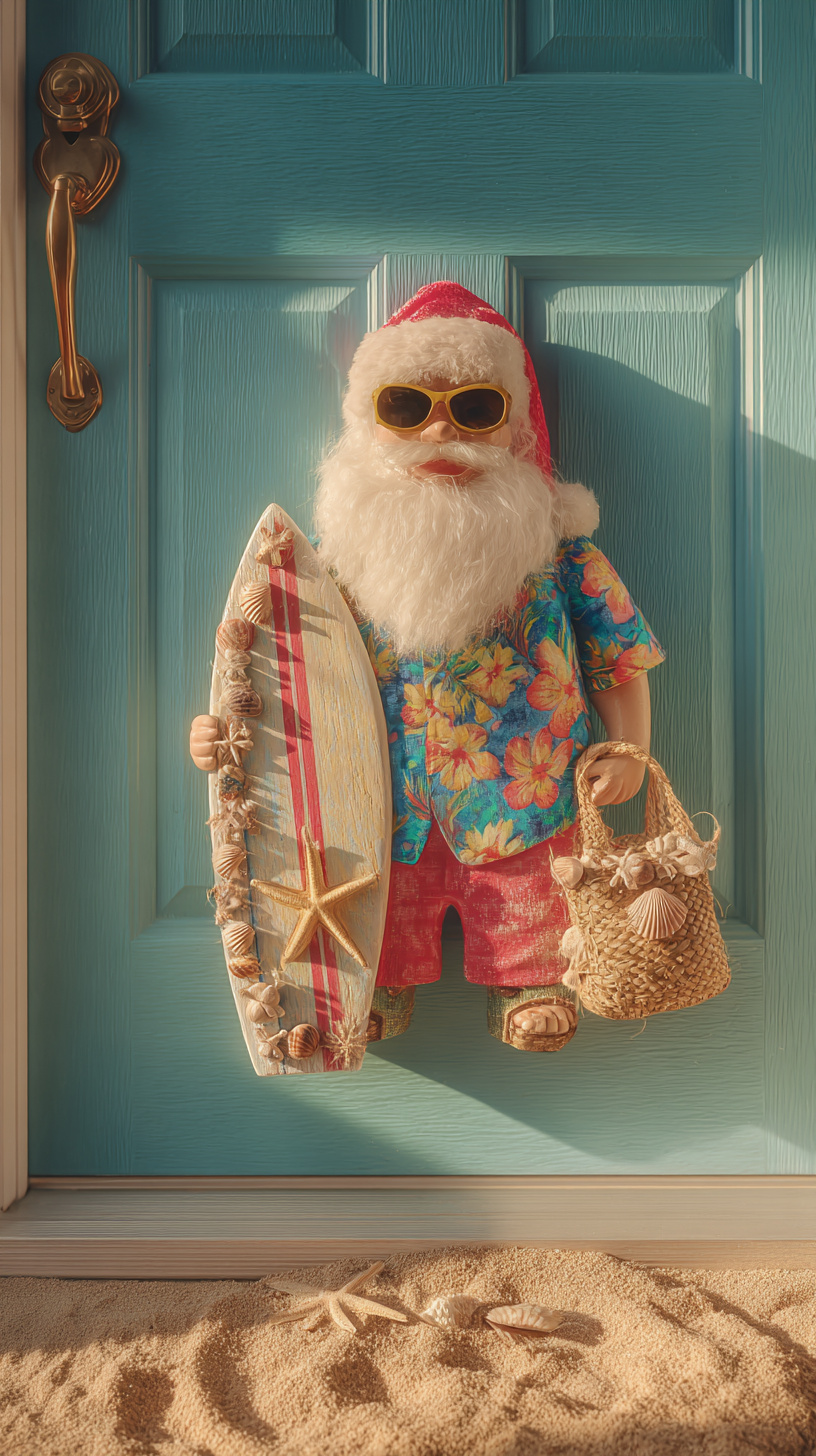 Beachy Santa Door Hanger - Image 4