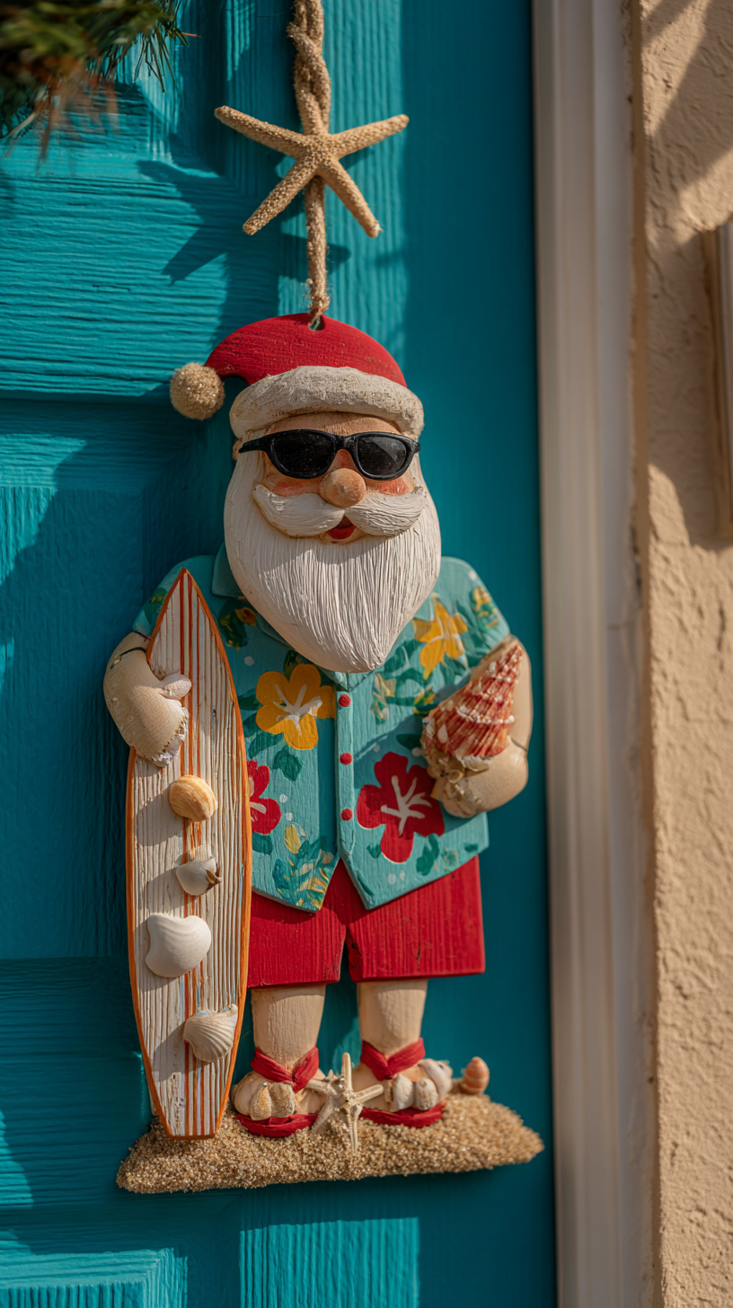 Beachy Santa Door Hanger - Image 1