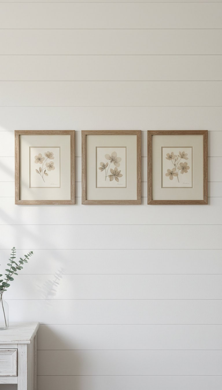 Beige Vintage Flower Wall Art