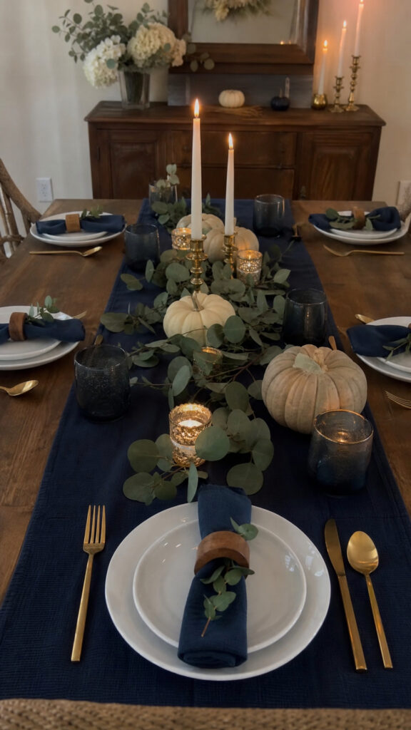 Blue Linens and Table Runners That Set the Foundation