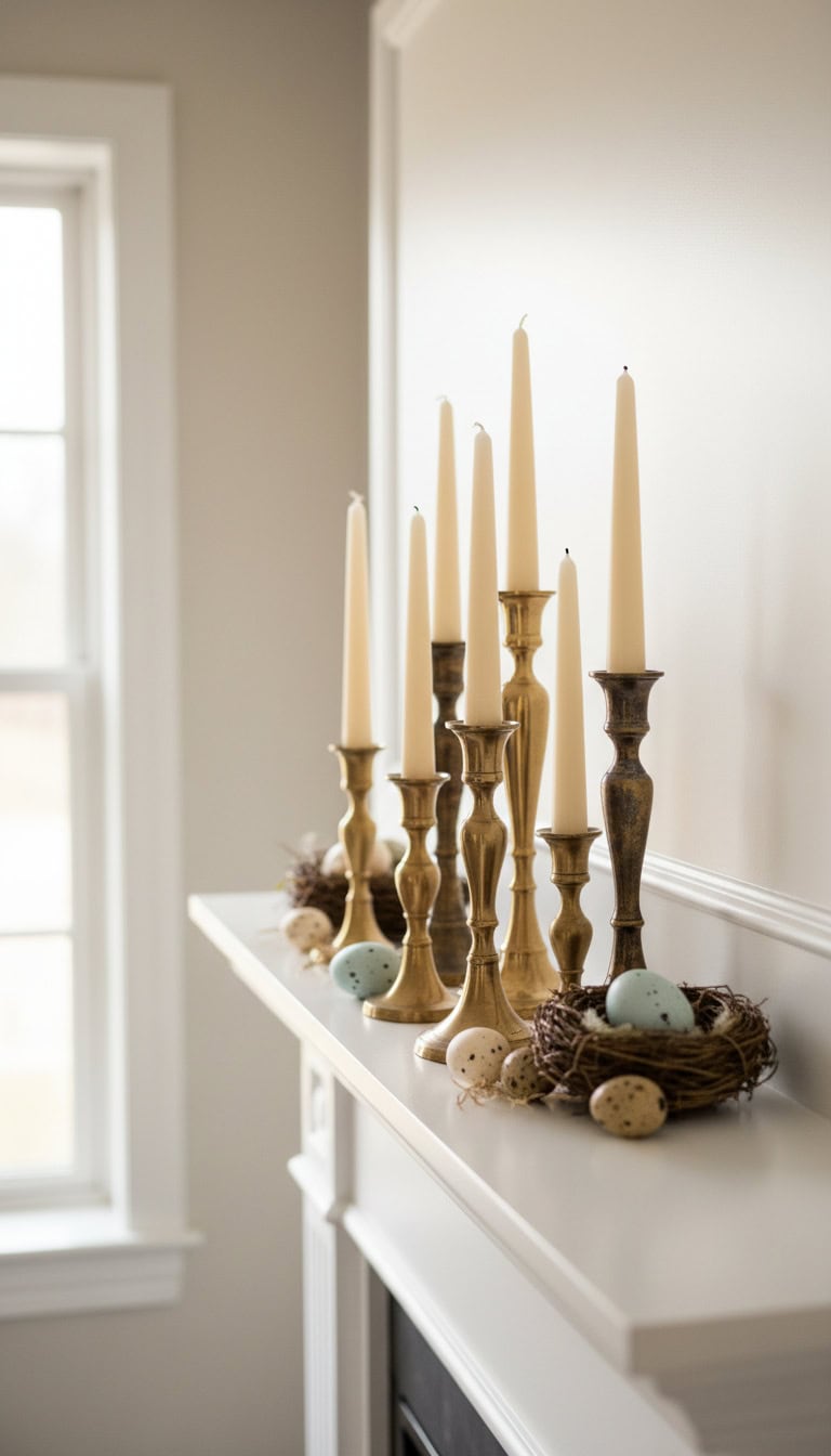 Brass Candlesticks and Eggs