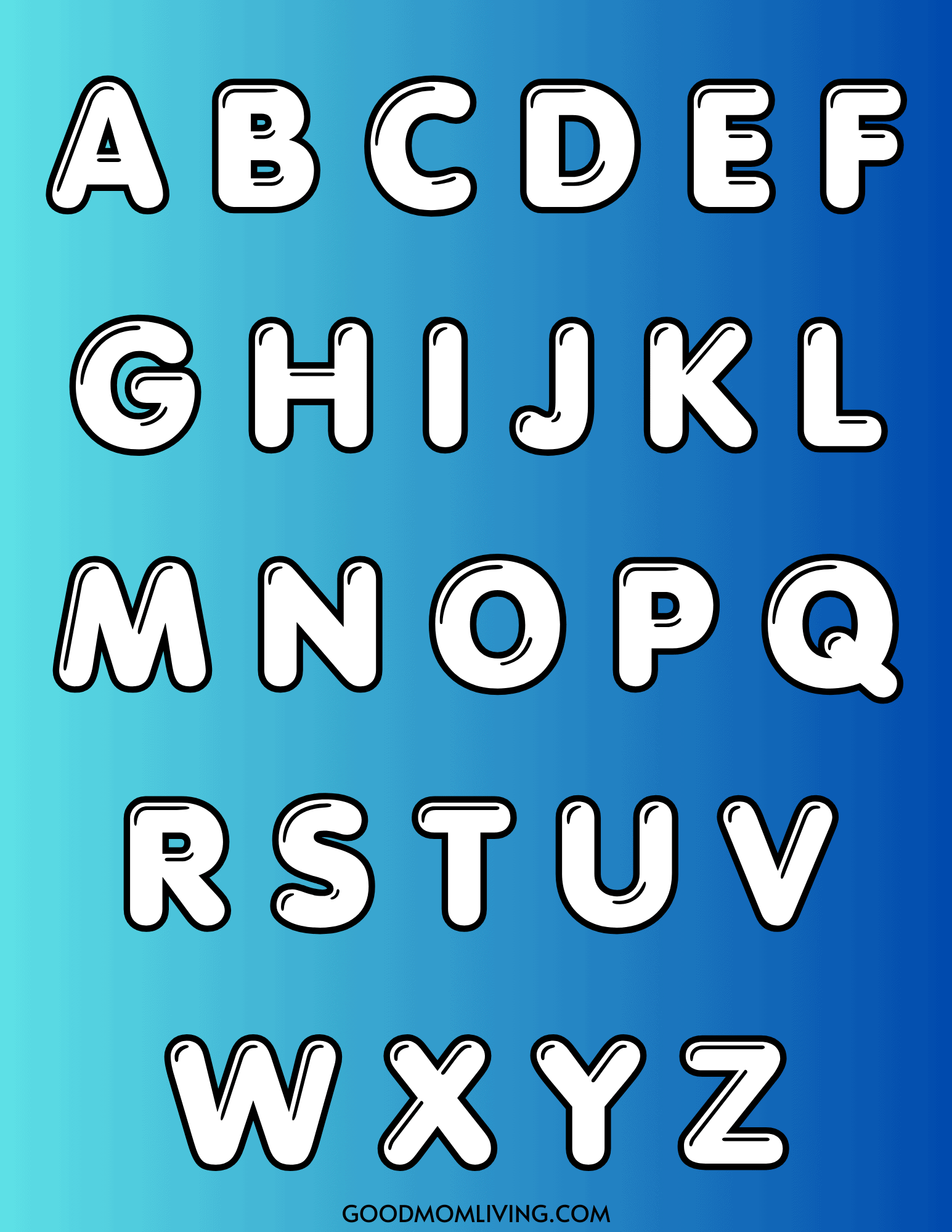 Bubble Letter C Printable for Crafts and Coloring Good Mom