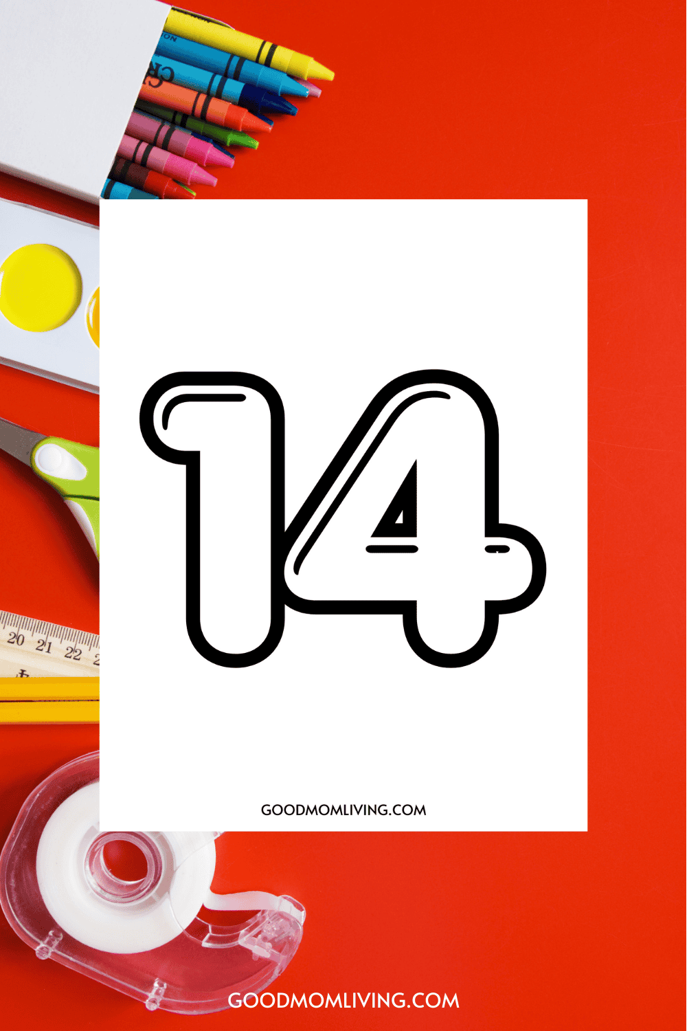 Bubble Number 14 to Print for Activities and Crafts - Good Mom Living