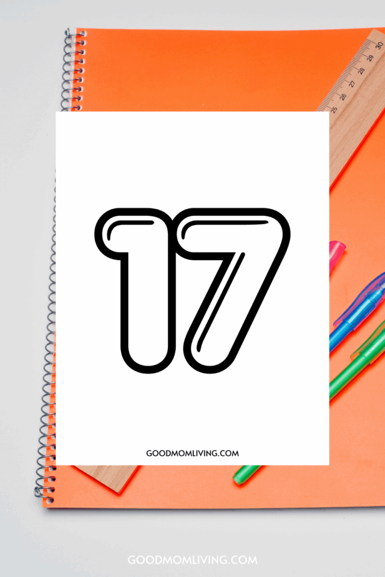 Printable Bubble Number 17 for Learning Numbers - Good Mom Living