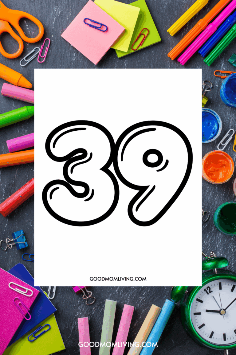 Use This Bubble Number 39 for Coloring and More - Good Mom Living